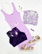 Basic Ribbed Tank Dress - Lavender-Dress-privityboutique.com-Privity Boutique, Women’s Fashion Boutique in Mesa, Arizona