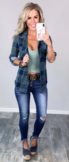 Penny Plaid Flannel Top - Teal/Navy-flannel-privityboutique-Privity Boutique, Women’s Fashion Boutique in Mesa, Arizona