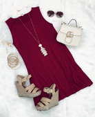 Basic Pocket Tank Dress - Wine-Dress-privityboutique.com-Privity Boutique, Women’s Fashion Boutique in Mesa, Arizona