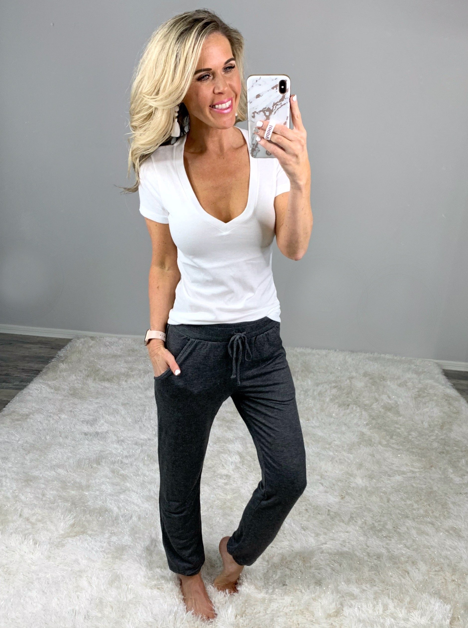 Basic Joggers - Charcoal-palazzo-privityboutique.com-Privity Boutique, Women’s Fashion Boutique in Mesa, Arizona