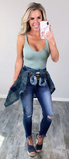 Penny Plaid Flannel Top - Teal/Navy-flannel-privityboutique-Privity Boutique, Women’s Fashion Boutique in Mesa, Arizona