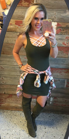 Basic Tank Dress - Olive-Top-privityboutique-Privity Boutique, Women’s Fashion Boutique in Mesa, Arizona