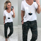 Comfy in Camo Joggers: Olive-palazzo-privityboutique.com-Privity Boutique, Women’s Fashion Boutique in Mesa, Arizona