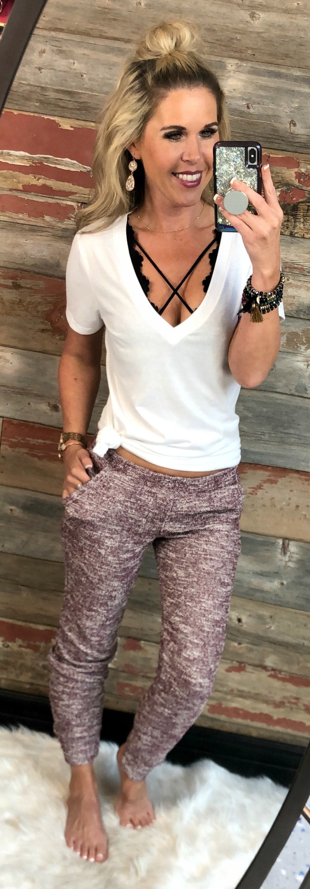 Multi Print Burgundy Joggers-palazzo-privityboutique.com-Privity Boutique, Women’s Fashion Boutique in Mesa, Arizona