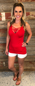 Long Caged Cami: Red-cami-privityboutique-Privity Boutique, Women’s Fashion Boutique in Mesa, Arizona