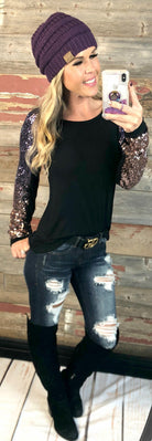 Out Shine Sequin Long Sleeved Top-Top-privityboutique-Privity Boutique, Women’s Fashion Boutique in Mesa, Arizona