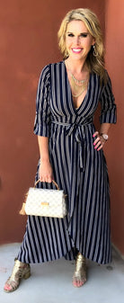 All the Stripes Navy Dress-Dress-privityboutique.com-Privity Boutique, Women’s Fashion Boutique in Mesa, Arizona