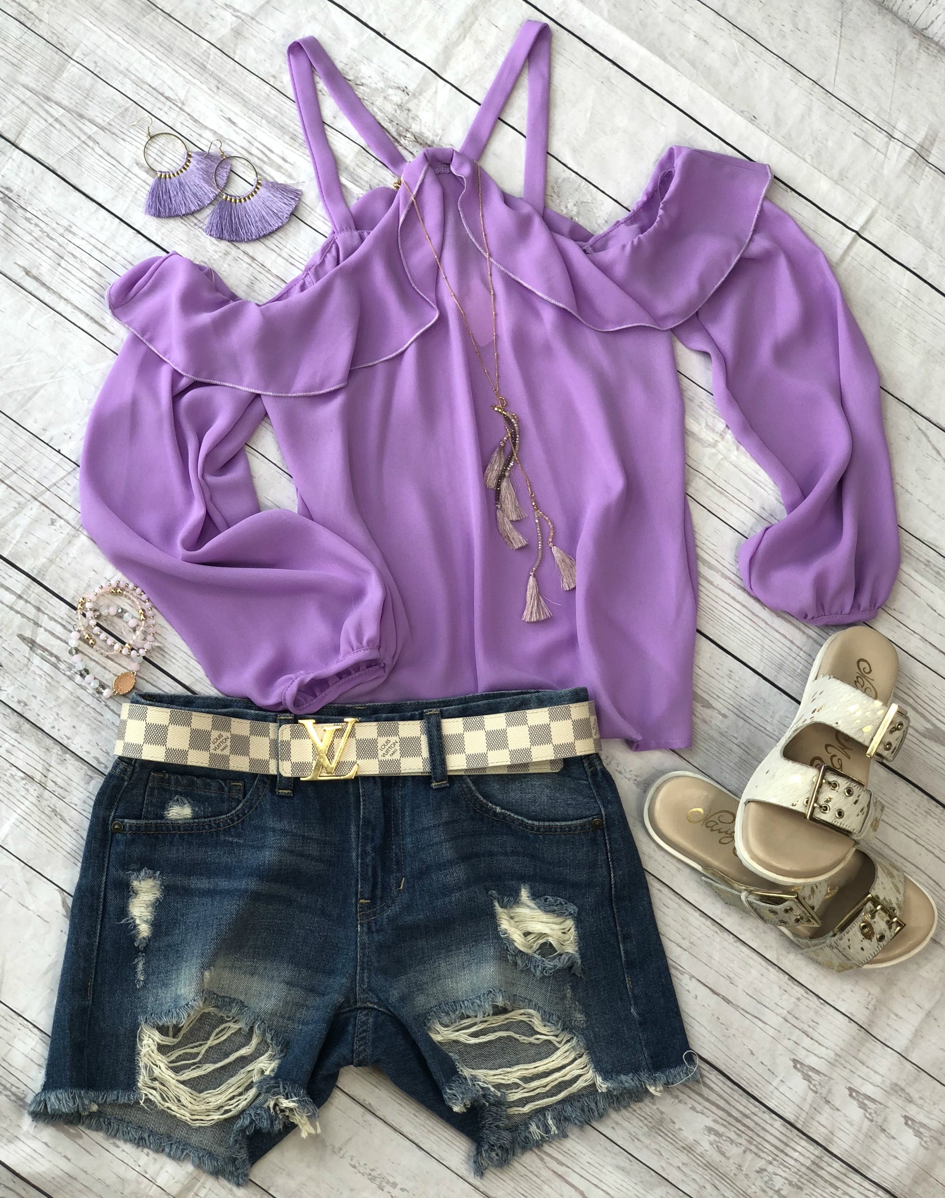 Fashion Cold Shoulder Denim Top Stay Where We Are Cold Shoulder