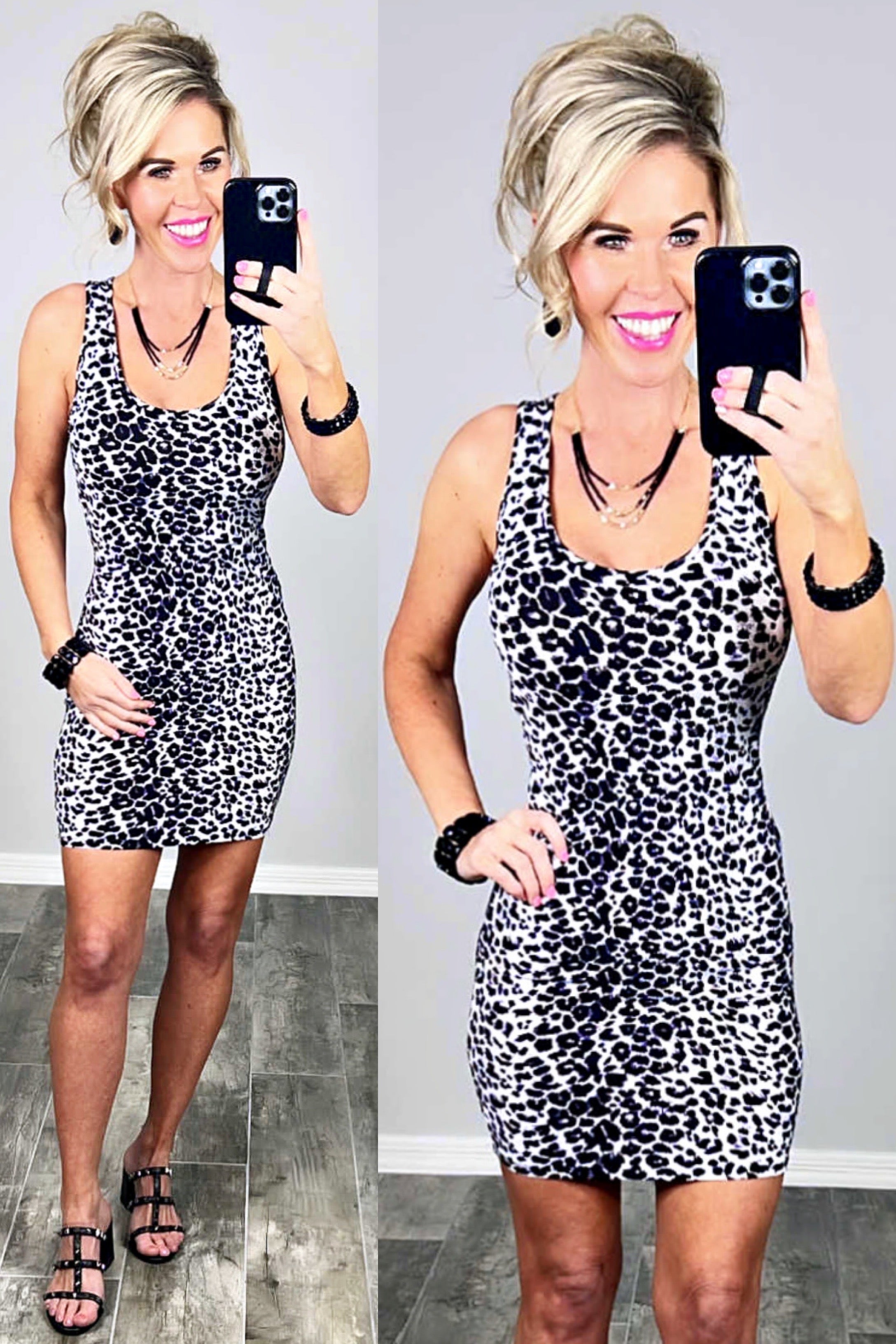 Obsessed with Leopard Dress - Grey-Top-privityboutique-Privity Boutique, Women’s Fashion Boutique in Mesa, Arizona