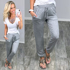 Basic Joggers - Grey-palazzo-privityboutique.com-Privity Boutique, Women’s Fashion Boutique in Mesa, Arizona