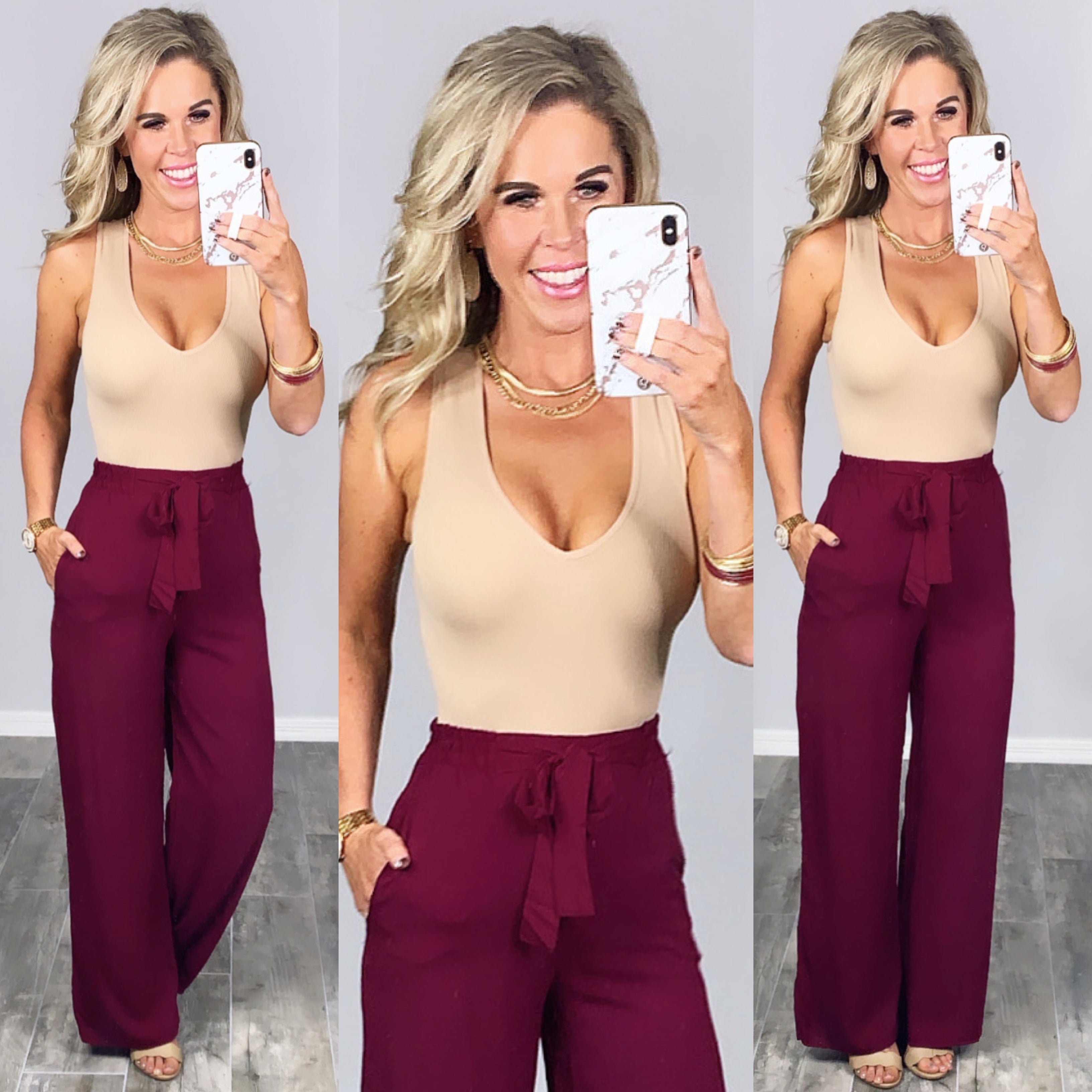 Leave Behind Pants - Burgundy-palazzo-privityboutique.com-Privity Boutique, Women’s Fashion Boutique in Mesa, Arizona