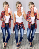 Penny Plaid Flannel Top - Red/Navy-flannel-privityboutique-Privity Boutique, Women’s Fashion Boutique in Mesa, Arizona