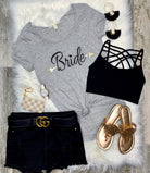 Bride Short Sleeve Graphic Tee: Grey-Top-privityboutique.com-Privity Boutique, Women’s Fashion Boutique in Mesa, Arizona