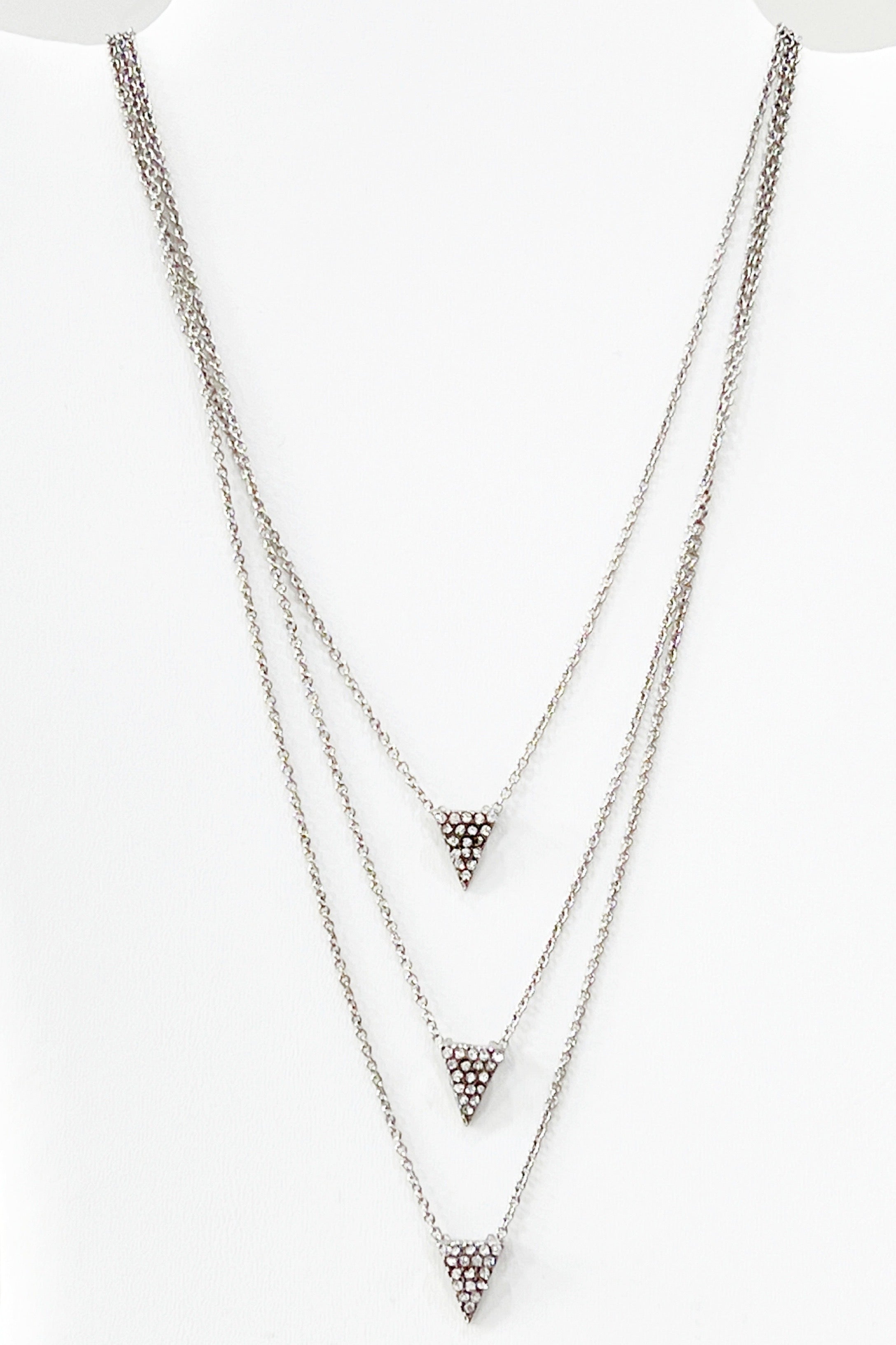 V Rhinestone Layered Necklace-necklace-privityboutique.com-Privity Boutique, Women’s Fashion Boutique in Mesa, Arizona