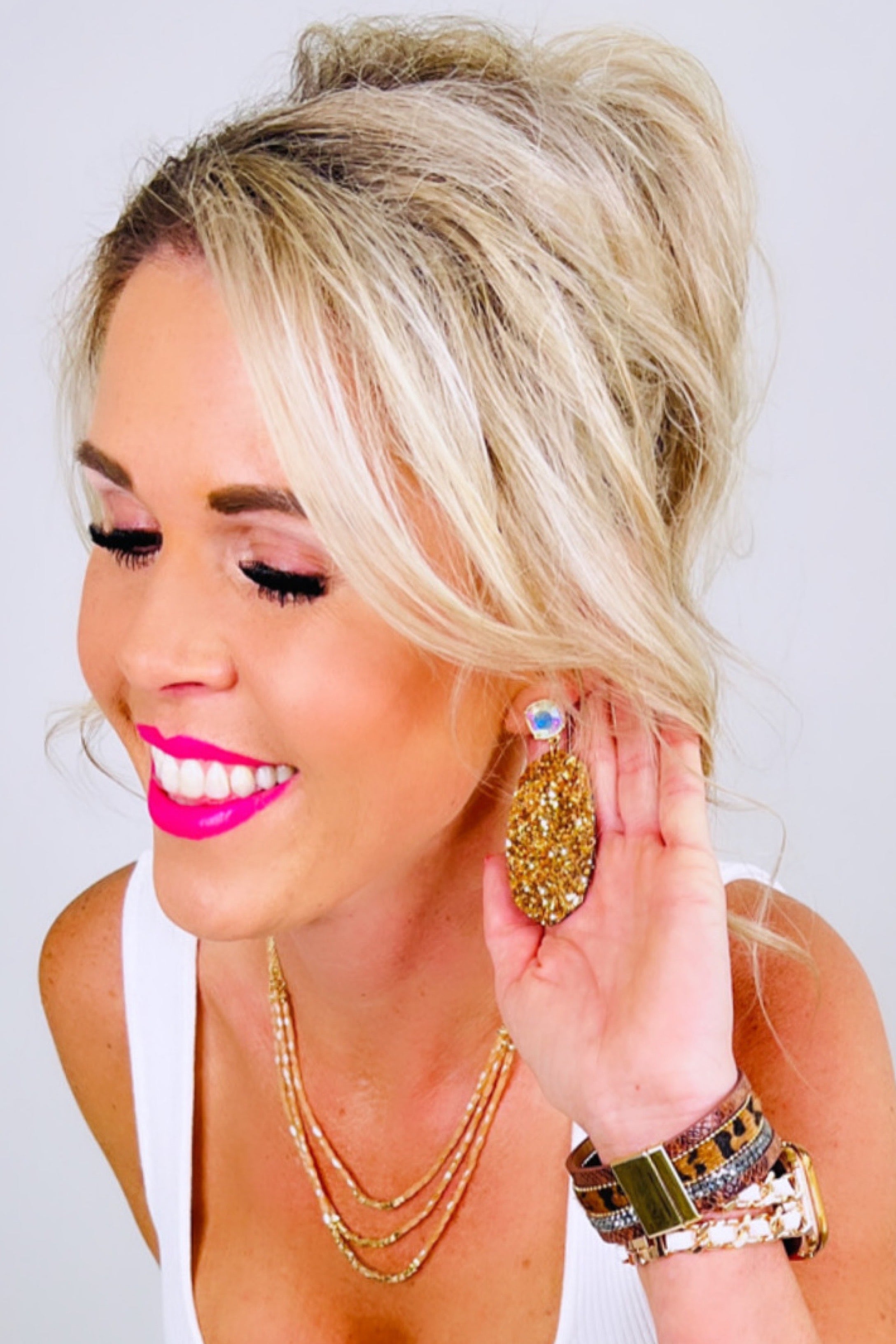 Gold And Glitter Earrings-privityboutique-Privity Boutique, Women’s Fashion Boutique in Mesa, Arizona