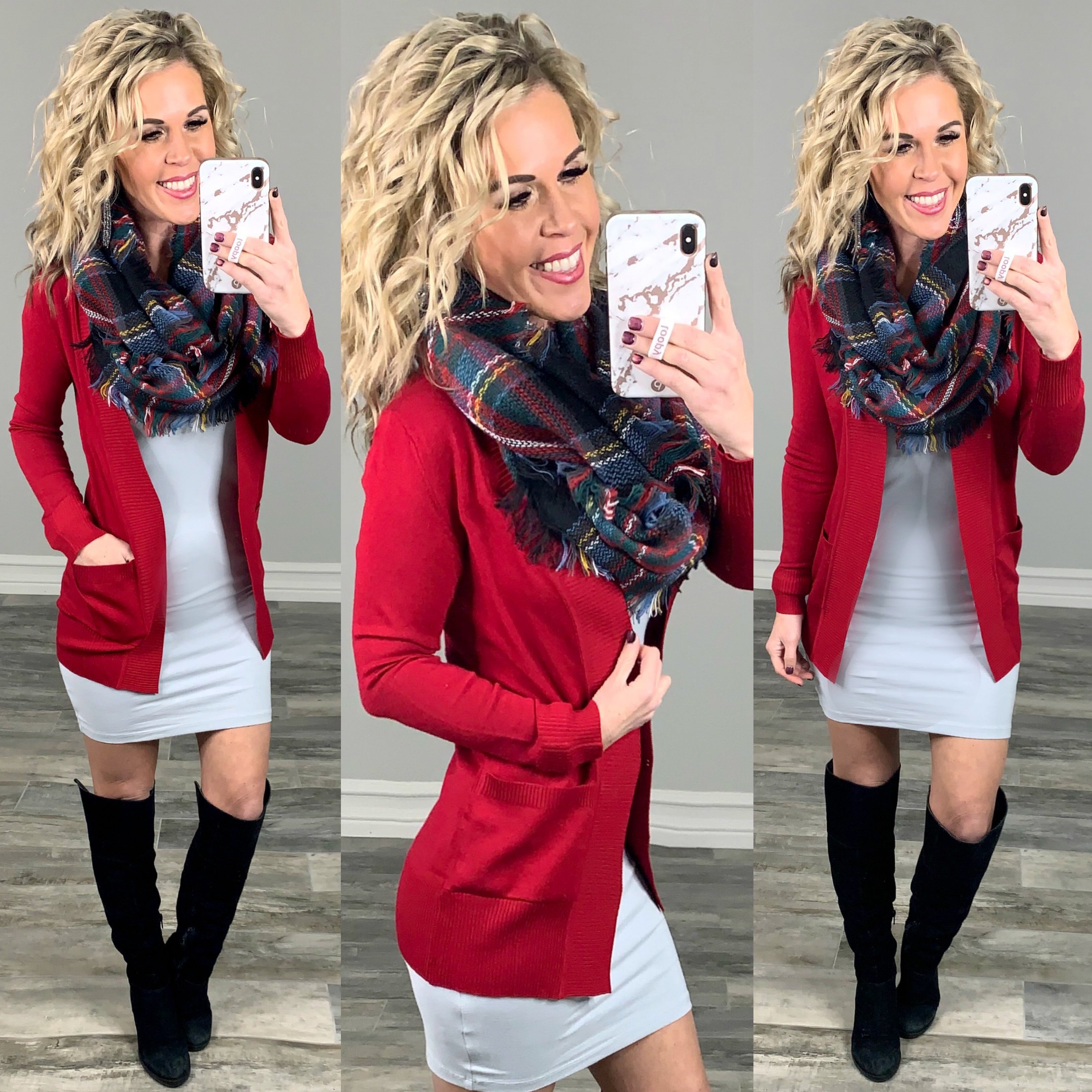 Been Here Waiting Cardigan - Red-flannel-privityboutique-Privity Boutique, Women’s Fashion Boutique in Mesa, Arizona