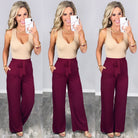 Leave Behind Pants - Burgundy-palazzo-privityboutique.com-Privity Boutique, Women’s Fashion Boutique in Mesa, Arizona