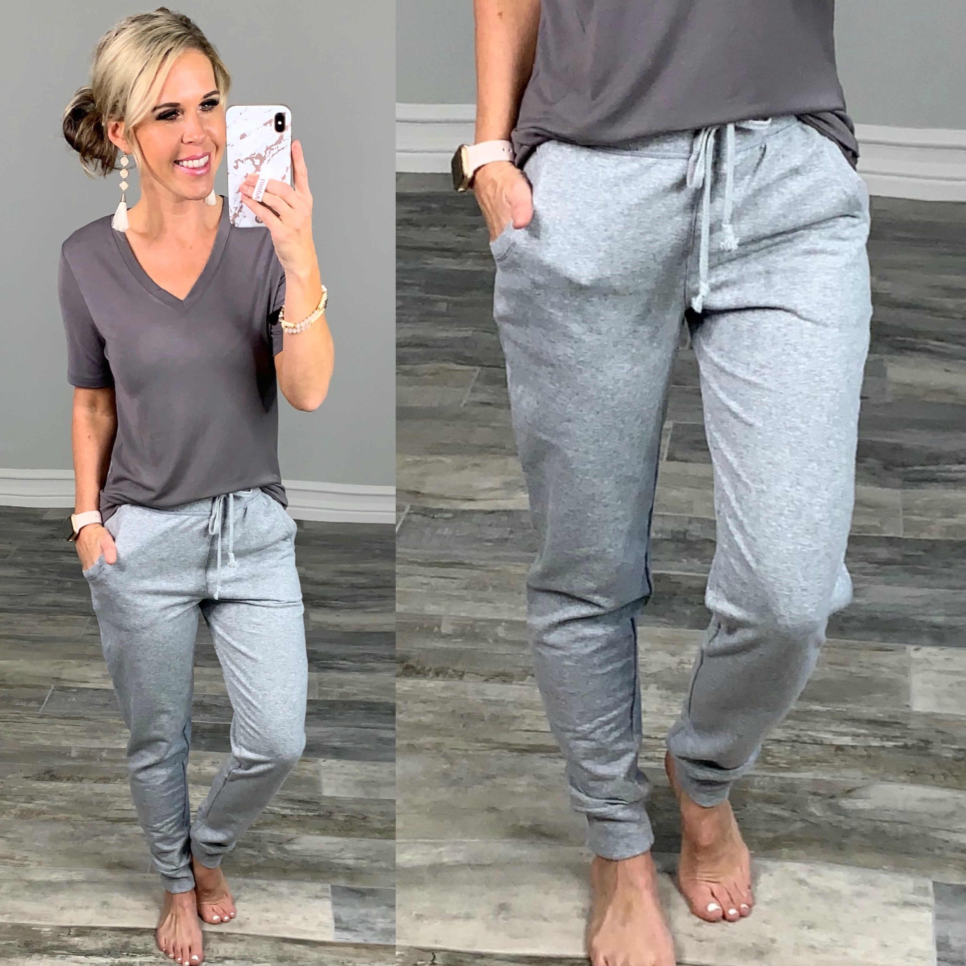 Grey Pocket Joggers-joggers-privityboutique.com-Privity Boutique, Women’s Fashion Boutique in Mesa, Arizona