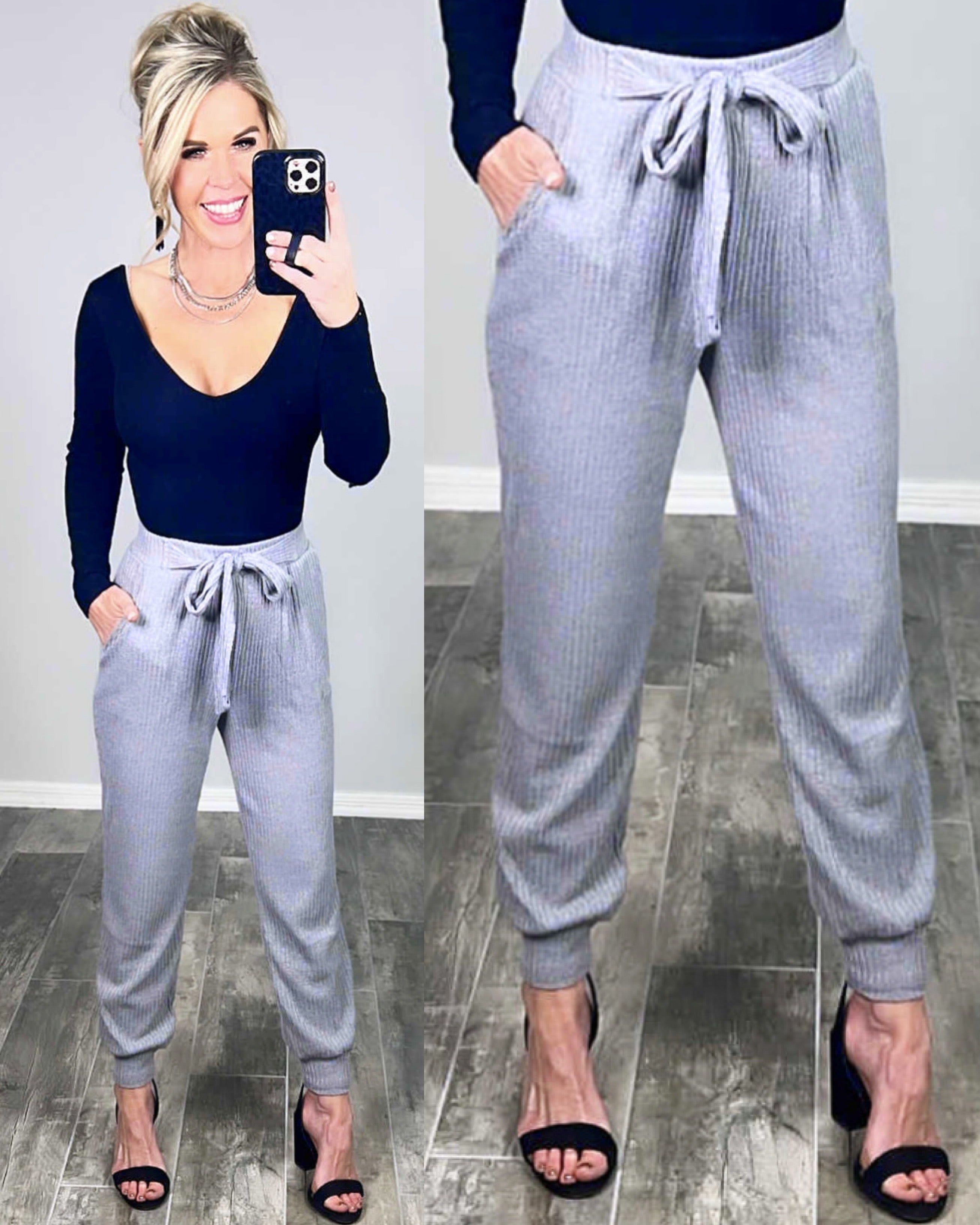 Feel The Magic Pants - Grey-joggers-privityboutique.com-Privity Boutique, Women’s Fashion Boutique in Mesa, Arizona