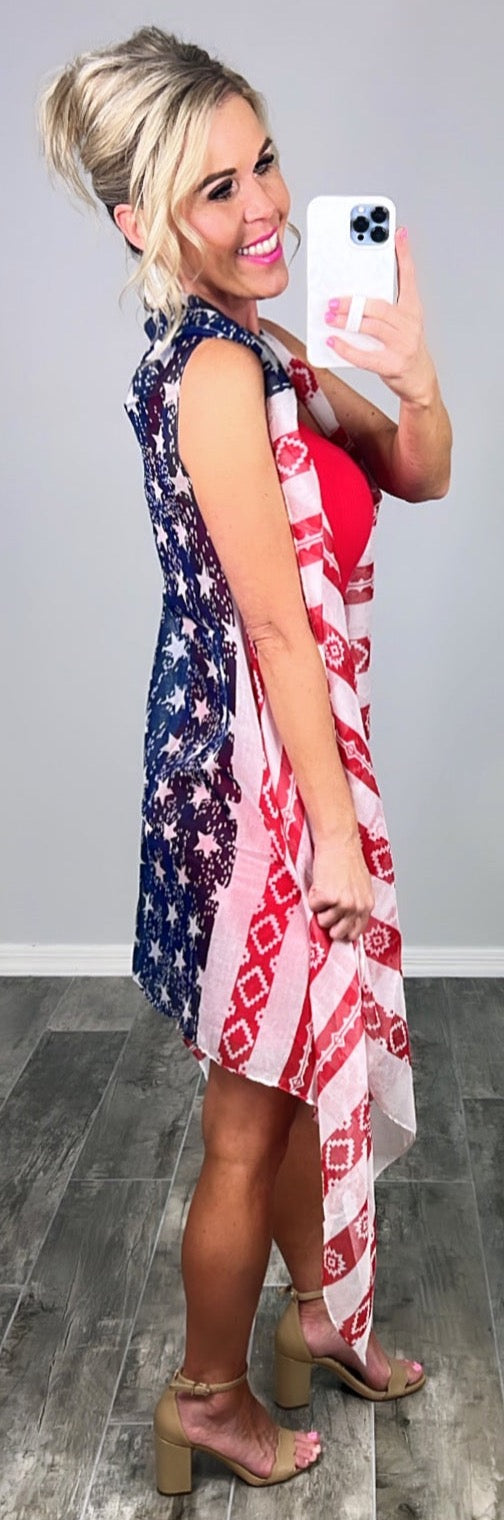 American Flag Aztec Kimono-kimono-privityboutique-Privity Boutique, Women’s Fashion Boutique in Mesa, Arizona