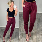 Perfect Pocket Joggers - Burgundy-joggers-privityboutique.com-Privity Boutique, Women’s Fashion Boutique in Mesa, Arizona