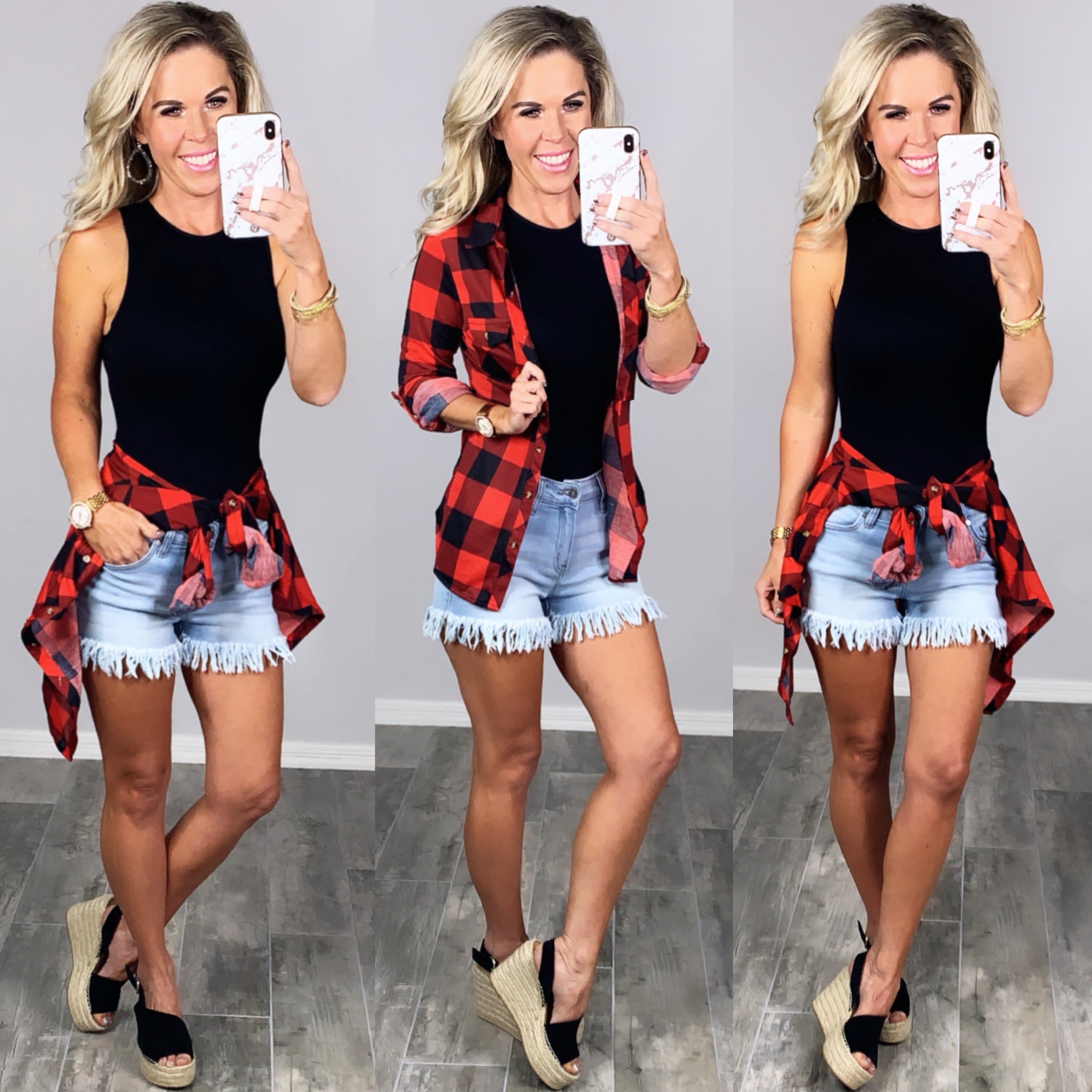 Penny Plaid Flannel Top - Buffalo Red-flannel-privityboutique-Privity Boutique, Women’s Fashion Boutique in Mesa, Arizona