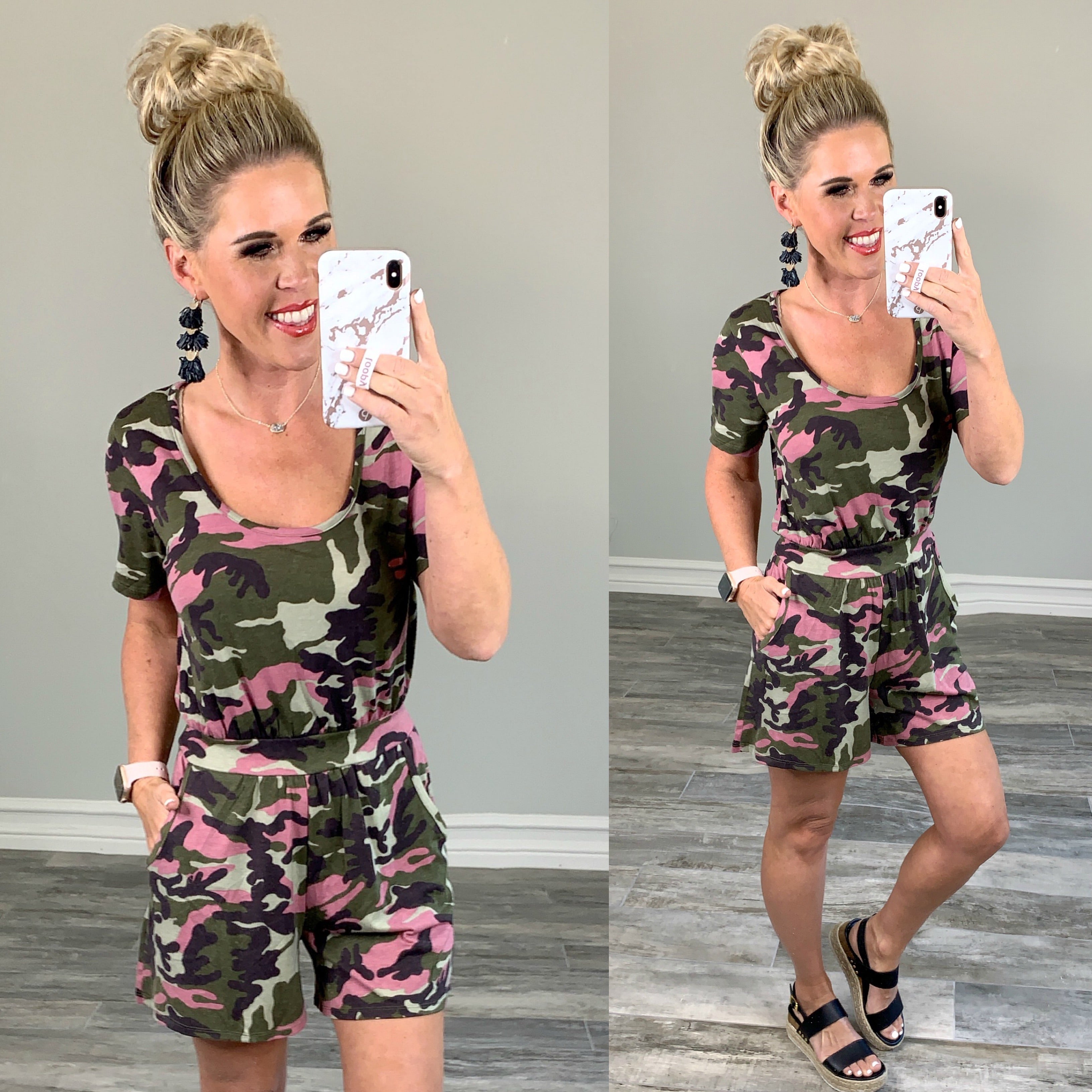 On the Hunt for Love Camo Romper-romper-privityboutique.com-Privity Boutique, Women’s Fashion Boutique in Mesa, Arizona