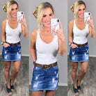 Distressed Denim Skirt - Medium-Dress-privityboutique.com-Privity Boutique, Women’s Fashion Boutique in Mesa, Arizona