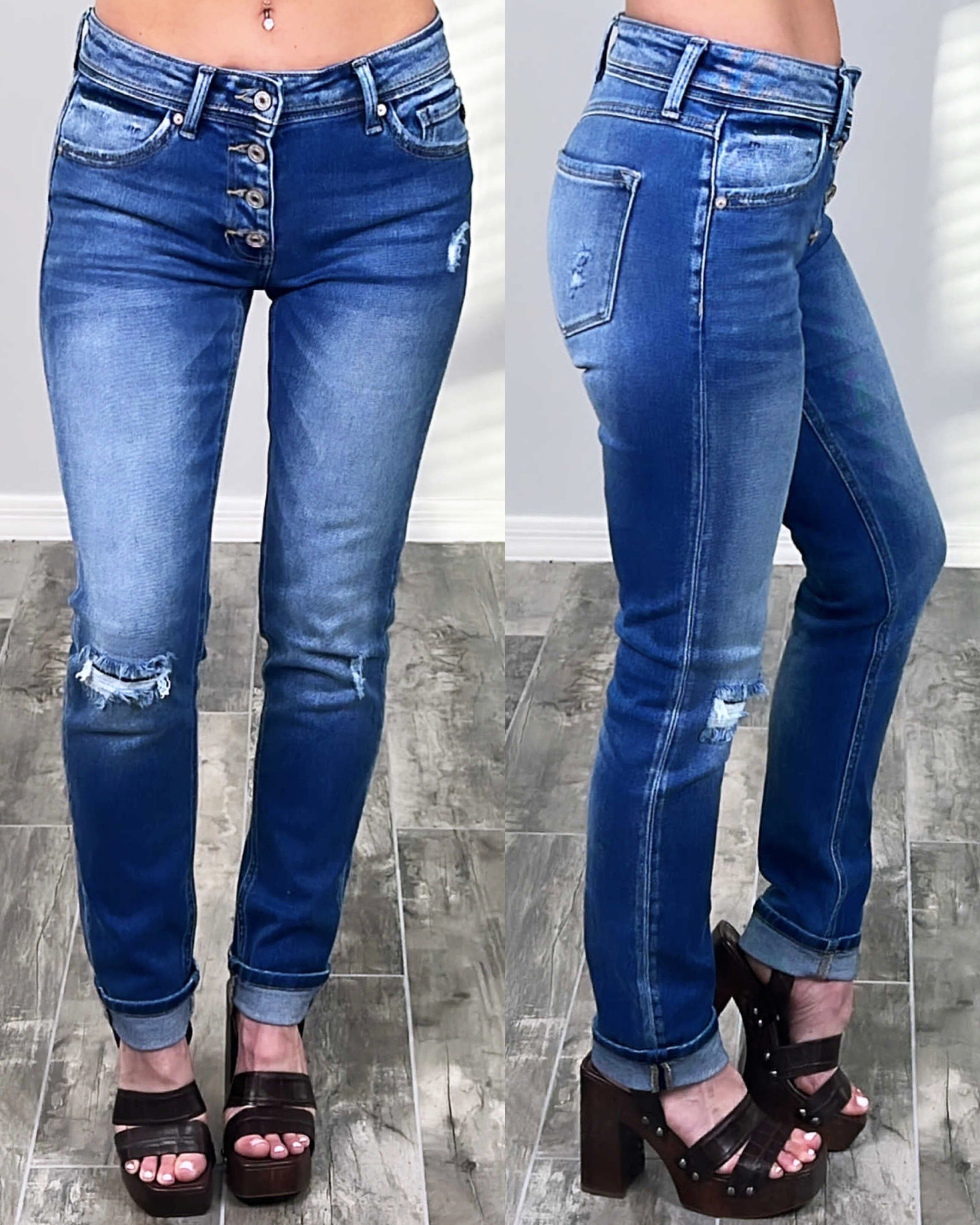 Maci Button Front Distressed Jeans-jeans-privityboutique-Privity Boutique, Women’s Fashion Boutique in Mesa, Arizona