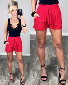 Penny For Your Thoughts Shorts - Red-Dress-privityboutique.com-Privity Boutique, Women’s Fashion Boutique in Mesa, Arizona