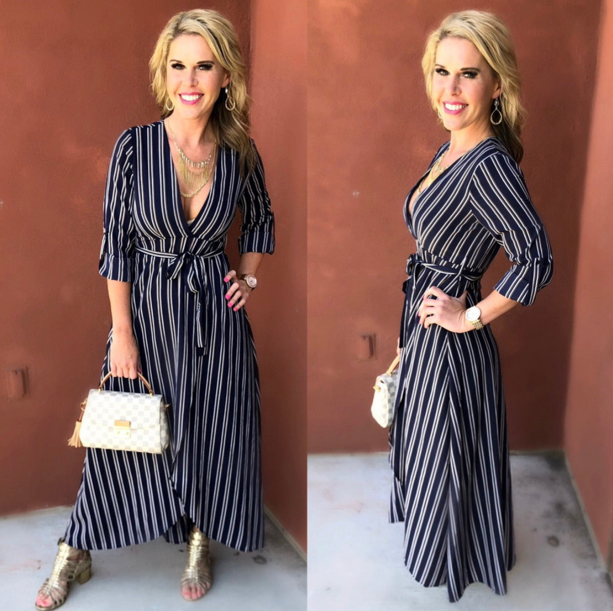 All the Stripes Navy Dress-Dress-privityboutique.com-Privity Boutique, Women’s Fashion Boutique in Mesa, Arizona