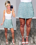 Dainty Disposition Floral Print Skort - Sage-Dress-privityboutique.com-Privity Boutique, Women’s Fashion Boutique in Mesa, Arizona