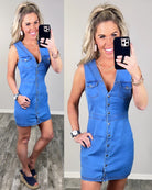 Button Front Denim Dress-Dress-privityboutique.com-Privity Boutique, Women’s Fashion Boutique in Mesa, Arizona