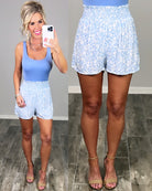 Blooming Sophistication Floral Print Shorts - Blue-Dress-privityboutique.com-Privity Boutique, Women’s Fashion Boutique in Mesa, Arizona