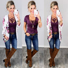 BASIC BURNOUT DEEP V-NECK TEE - PLUM-Top-privityboutique.com-Privity Boutique, Women’s Fashion Boutique in Mesa, Arizona