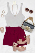 Penny For Your Thoughts Shorts - Burgundy-Dress-privityboutique.com-Privity Boutique, Women’s Fashion Boutique in Mesa, Arizona