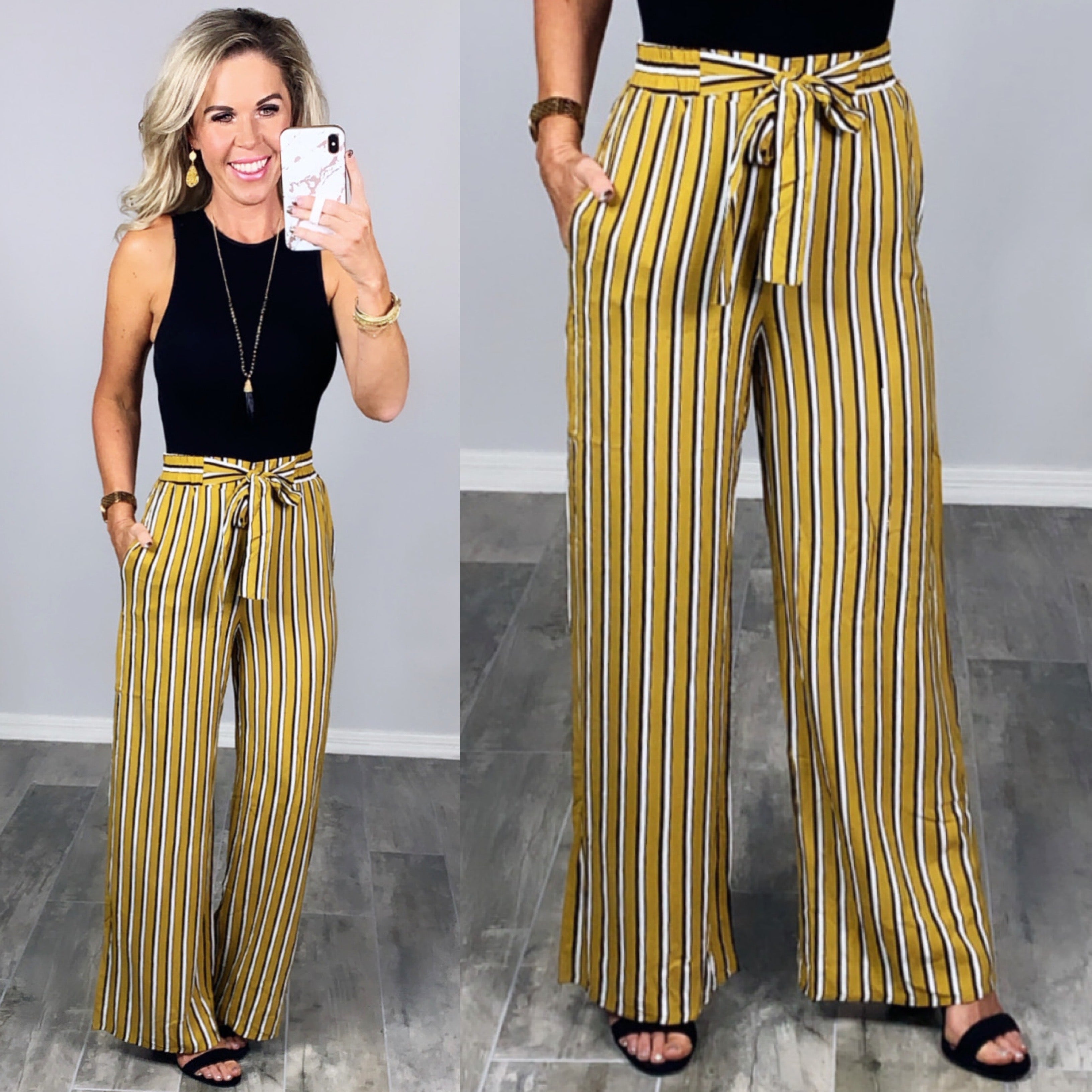 Take The Lead Pants - Mustard-palazzo-privityboutique.com-Privity Boutique, Women’s Fashion Boutique in Mesa, Arizona