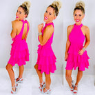 Hot Pink Ruffle Open Back Dress-Dress-privityboutique.com-Privity Boutique, Women’s Fashion Boutique in Mesa, Arizona