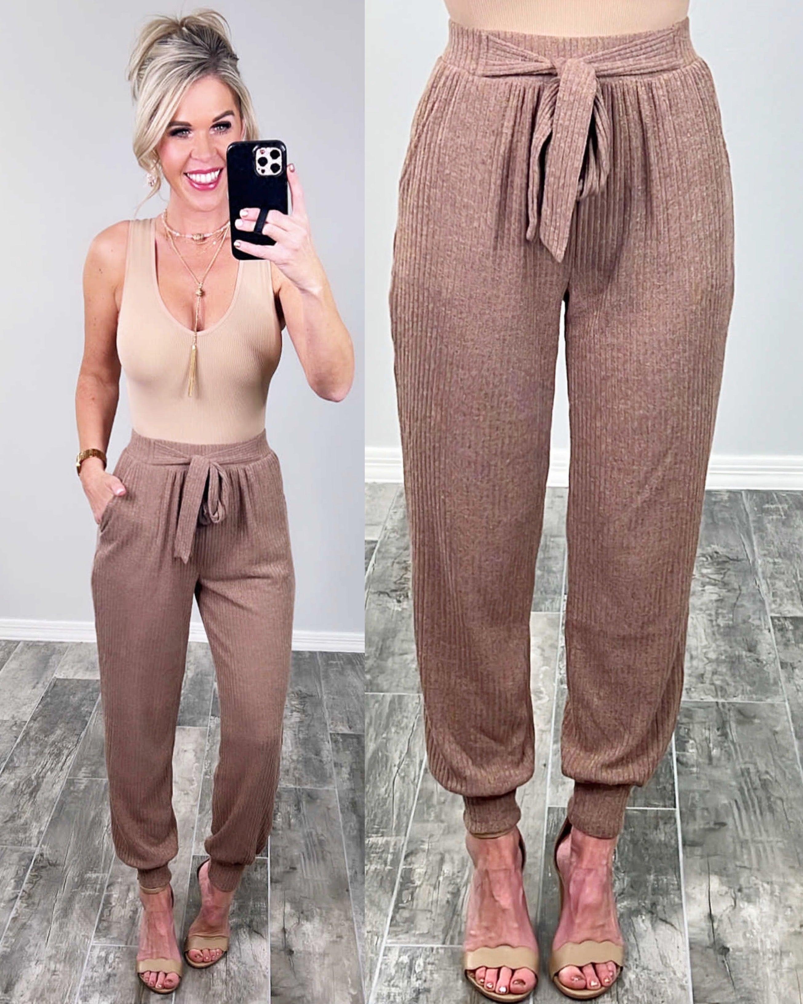 Feel The Magic Pants - Mocha-joggers-privityboutique.com-Privity Boutique, Women’s Fashion Boutique in Mesa, Arizona