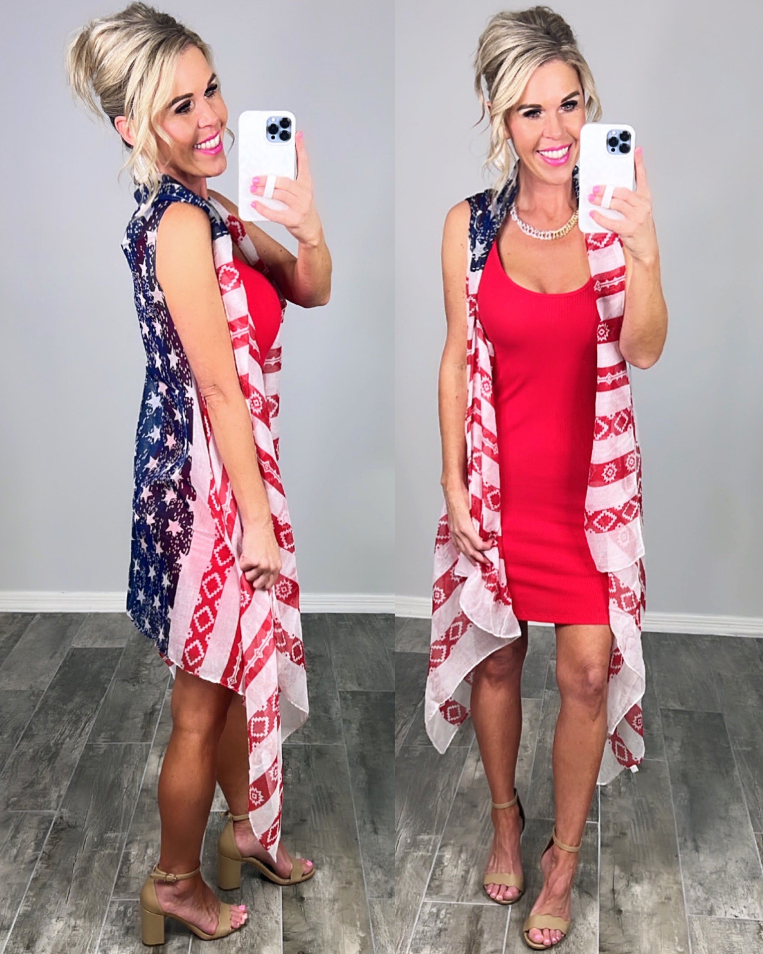 American Flag Aztec Kimono-kimono-privityboutique-Privity Boutique, Women’s Fashion Boutique in Mesa, Arizona