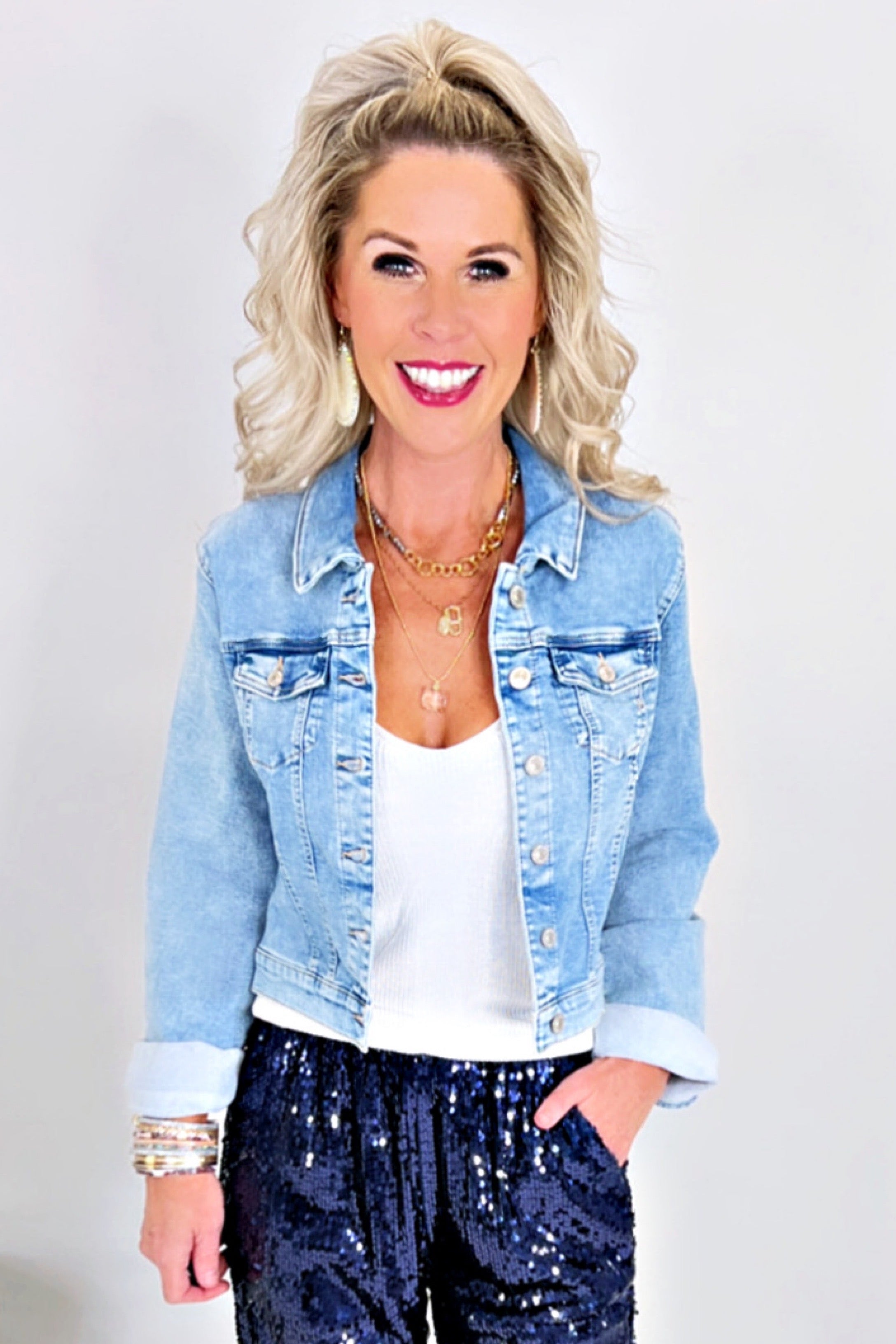 Stay Beautiful Light Wash Jean Jacket-Top-privityboutique.com-Privity Boutique, Women’s Fashion Boutique in Mesa, Arizona