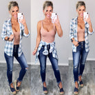 Penny Plaid Flannel Top - Ivory/Teal-flannel-privityboutique-Privity Boutique, Women’s Fashion Boutique in Mesa, Arizona