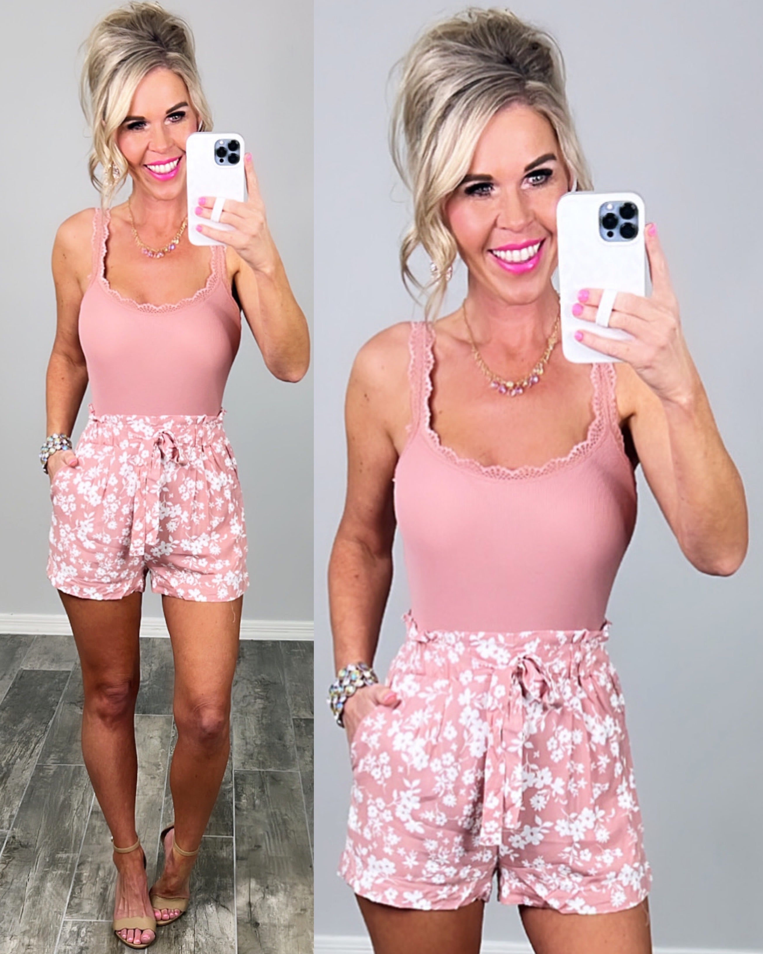 Sun And Blooms Floral Print Shorts - Rose-Dress-privityboutique.com-Privity Boutique, Women’s Fashion Boutique in Mesa, Arizona