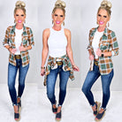 Penny Plaid Flannel Top - Camel/Olive-flannel-privityboutique-Privity Boutique, Women’s Fashion Boutique in Mesa, Arizona