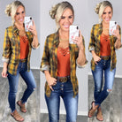 Penny Plaid Flannel Top - Mustard Multi-flannel-privityboutique-Privity Boutique, Women’s Fashion Boutique in Mesa, Arizona