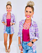 Penny Plaid Flannel Top - Lavender-flannel-privityboutique-Privity Boutique, Women’s Fashion Boutique in Mesa, Arizona