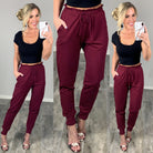 Perfect Pocket Joggers - Burgundy-joggers-privityboutique.com-Privity Boutique, Women’s Fashion Boutique in Mesa, Arizona