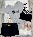 Bride Short Sleeve Graphic Tee: Grey-Top-privityboutique.com-Privity Boutique, Women’s Fashion Boutique in Mesa, Arizona