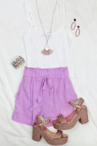 Penny For Your Thoughts Shorts - Lavender-Dress-privityboutique.com-Privity Boutique, Women’s Fashion Boutique in Mesa, Arizona