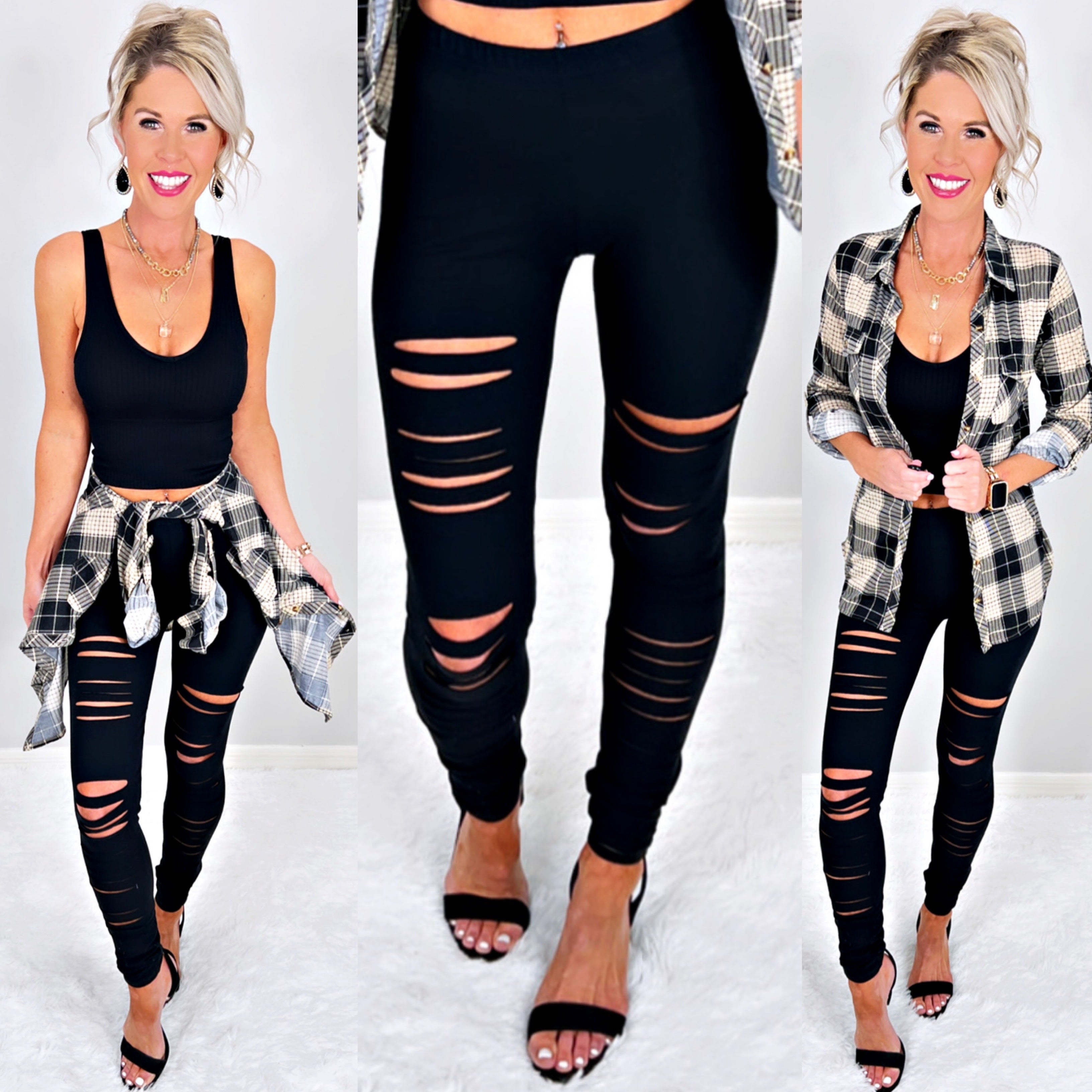 Tear It Up Leggings - Black-Leggings-privityboutique-Privity Boutique, Women’s Fashion Boutique in Mesa, Arizona